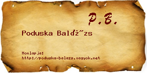 Poduska Balázs névjegykártya